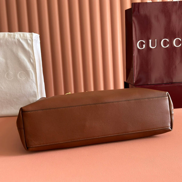 GG 25FW Beatrix Handbag 40cm Brown Calfskin GHW