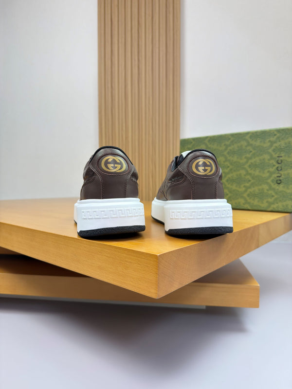 GG SNEAKER BROWN NAPPA LEATHER 194568