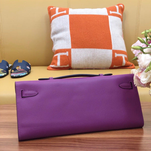 HM Kelly Cut 31cm Purple Swift Leather Ghw