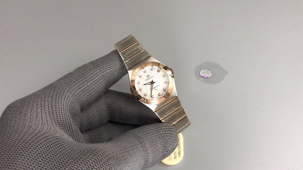 Omega Constellation 27mm argento oro rosa quadrante bianco