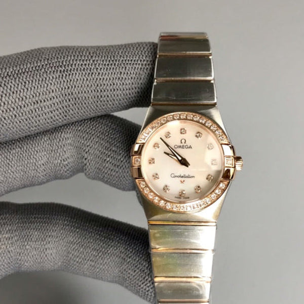 Omega Constellation 27mm Diamond Silver Pink Gold