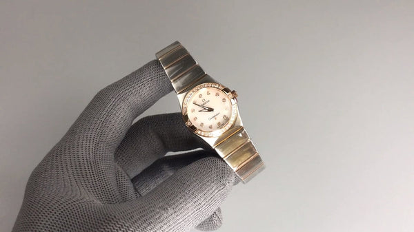 Omega Constellation 27mm Diamond Silver Pink Gold