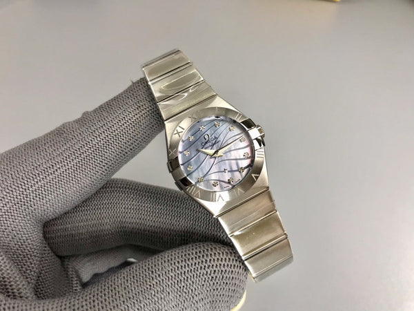 Omega Constellation 27mm quadrante in madreperla color argento
