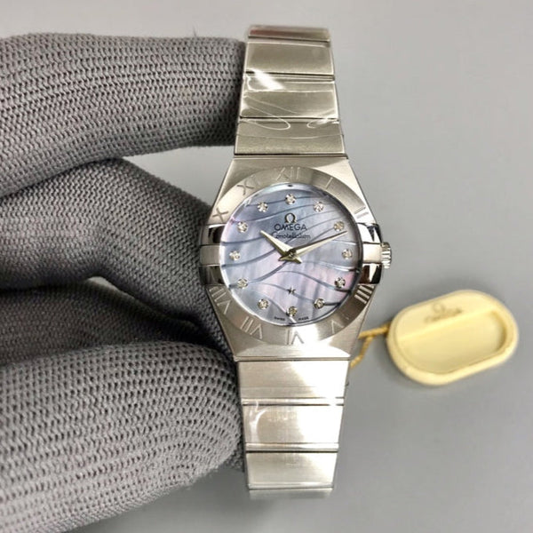 Omega Constellation 27mm quadrante in madreperla color argento