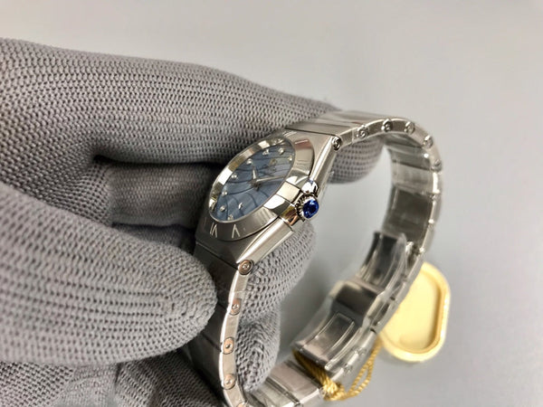 Omega Constellation 27mm quadrante in madreperla color argento