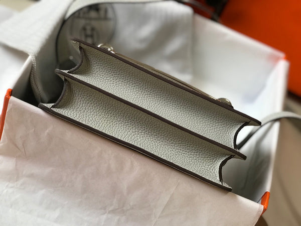 HM SAC ROULIS 18 WHITE TOGO LEATHER