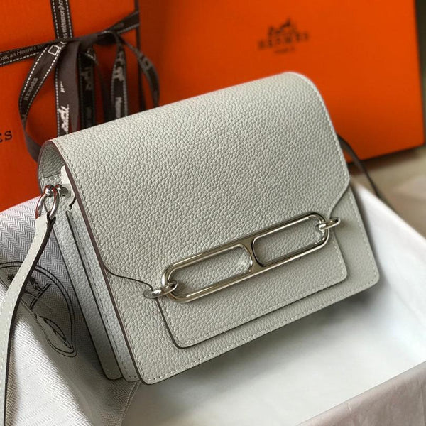 HM SAC ROULIS 18 WHITE TOGO LEATHER