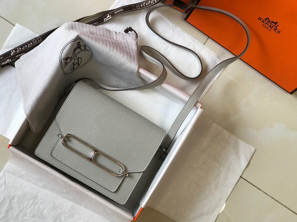HM SAC ROULIS 18 WHITE TOGO LEATHER
