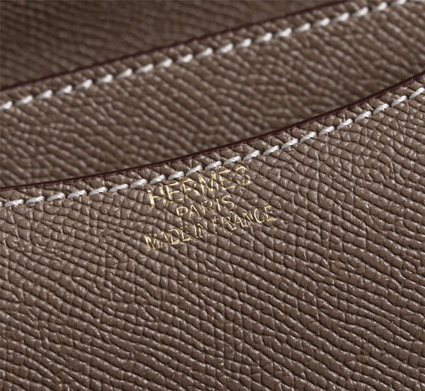 HM CONSTANCE BAGS 19 CHOCOLATE EPSOM GOLD HARDWARE
