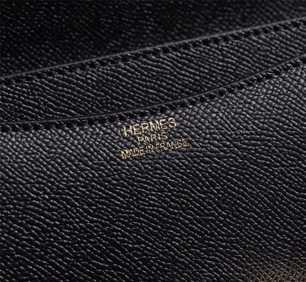 HM CONSTANCE BAGS 19 BLACK EPSOM GOLD HARDWARE