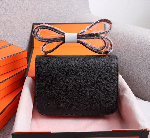 HM CONSTANCE BAGS 19 BLACK EPSOM GOLD HARDWARE