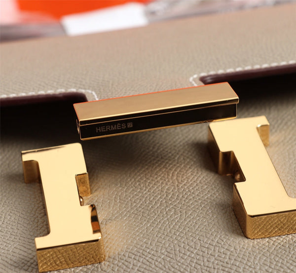 HM CONSTANCE BAGS 19 KHAKI EPSOM GOLD HARDWARE