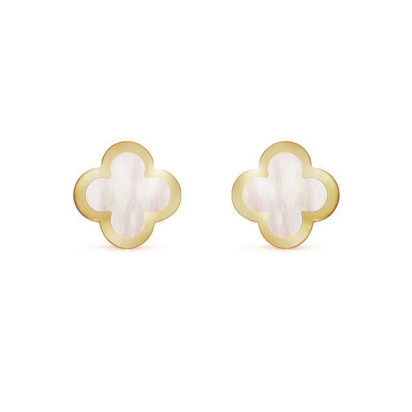 PURE CLOVER MOP PINK GOLD EARRINGS