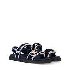Sandalo LV Sunset Comfort in pelle di cotone blu scuro