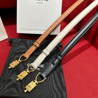 Cintura con fibbia CEL in oro 18 mm in pelle di vitello 176484