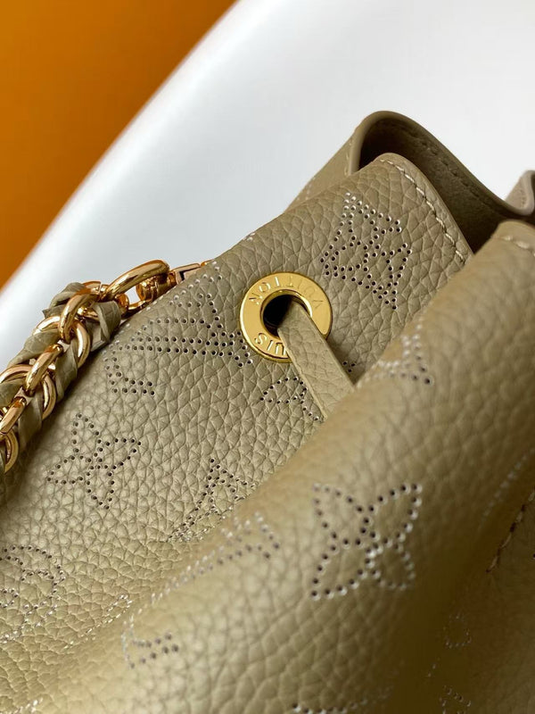 BELLA TOTE 32 IN ROSEMARY PERFORATED CALFSKIN GOLD HARDWARE