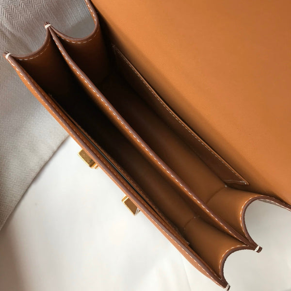 CONSTANCE 18 TAN EPSOM GOLD HARDWARE