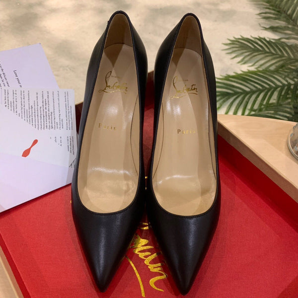 cl kate 100mm pumps black red calfskin