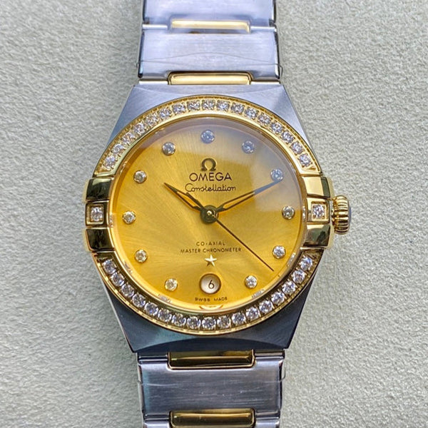 Omega Constellation 29mm Silver Gold Diamond