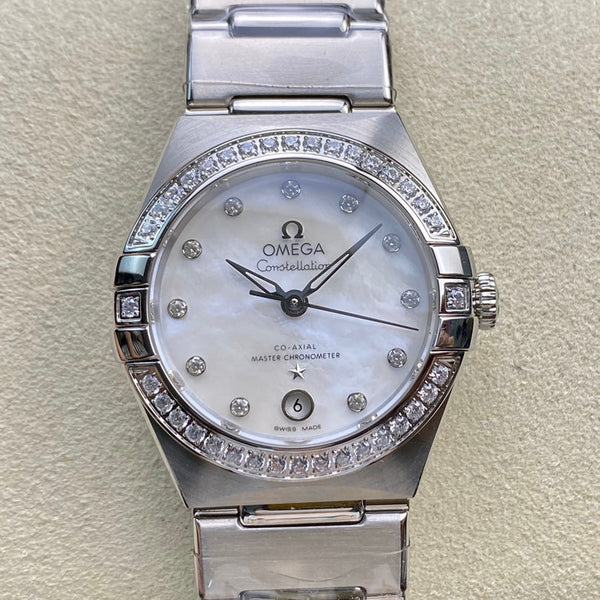 Omega Constellation 29mm Silver Mop Mother Pearl Dial