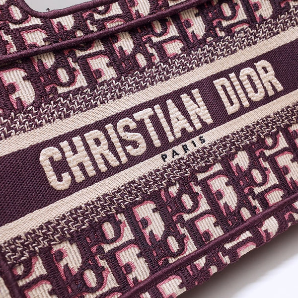 borsa porta cd mini 23 cm in tela ricamata beige bordeaux