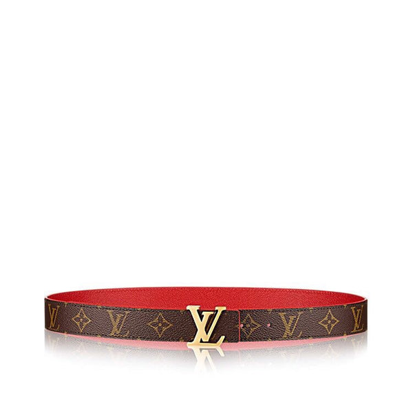 CINTURA REVERSIBILE LV FLOWERGRAM 30MM IN PELLE DI VITELLO ROSSO CILIEGIA CON FERRAMENTA ORO