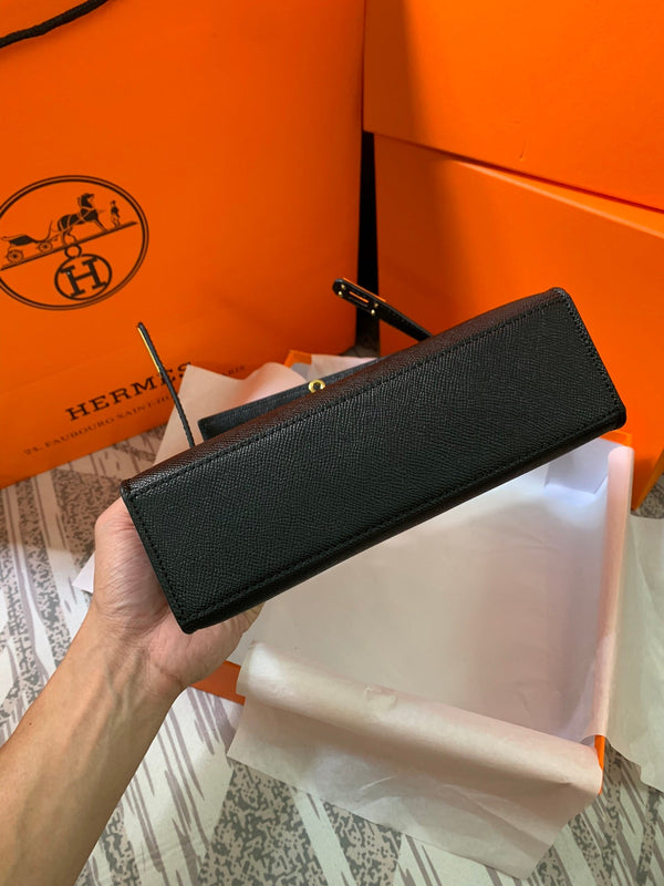 HM KELLY MINI POCHETTE 22 BLACK EPSOM