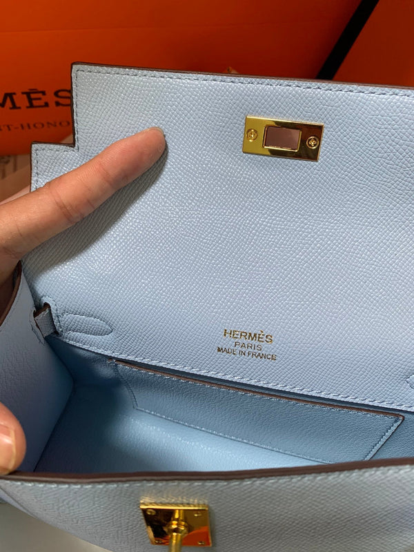 HM KELLY MINI POUCH 22 SAPPHIRE EPSOM