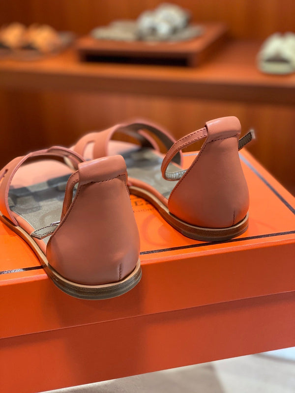 SANDALO SANTORINI IN PELLE DI VITELLO FUOCO