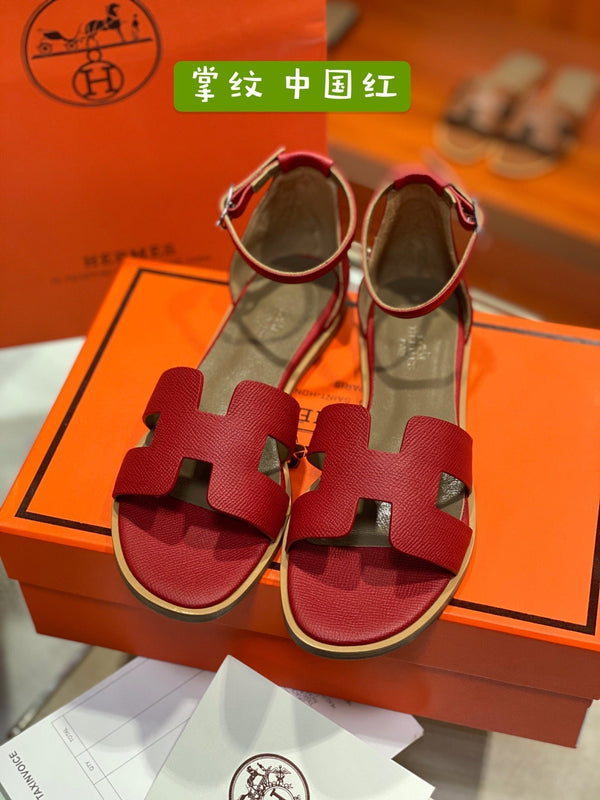 SANDALO SANTORINI IN PELLE DI VITELLO CILIEGIA