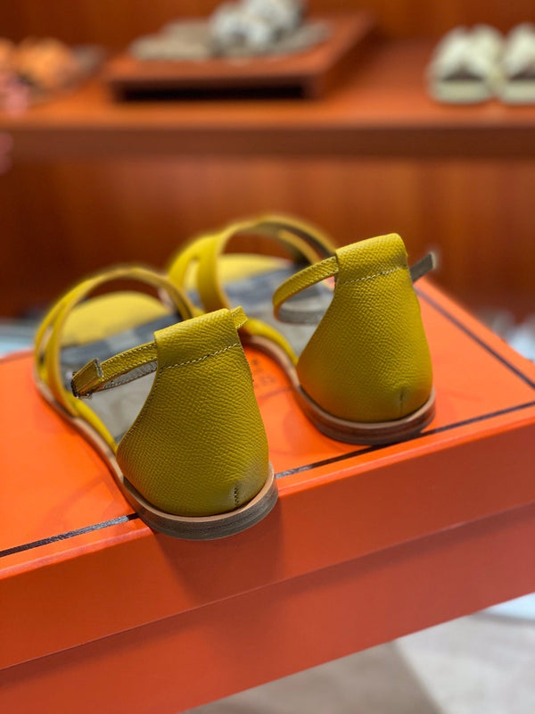 SANDALO SANTORINI IN PELLE DI VITELLO AMBRA