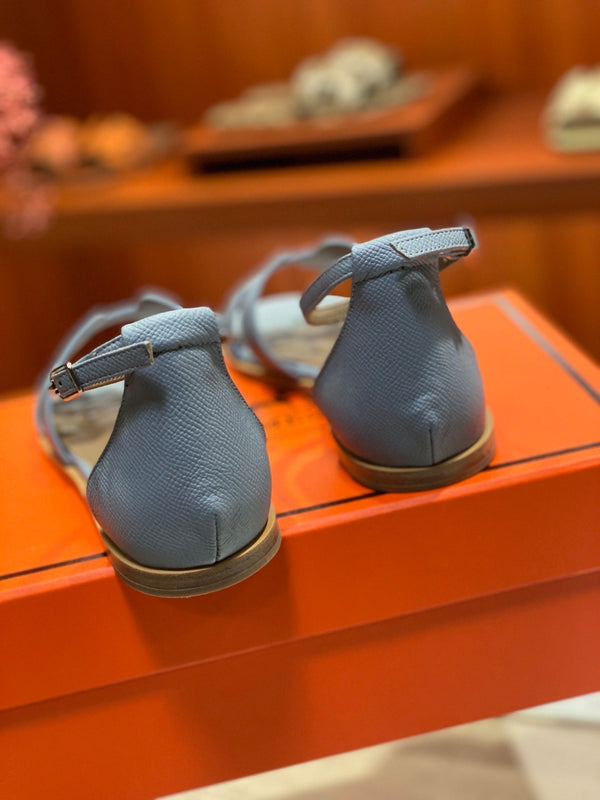 SANDALO SANTORINI IN PELLE DI VITELLO ZAFFIRO