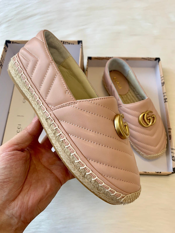 gg espadrilles powder pink calfskin
