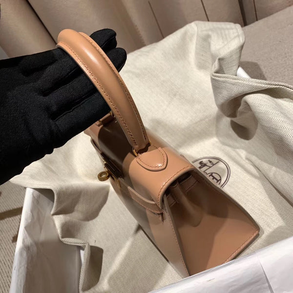 KELLY MINI 20 BAG IN CORAL PINK SMOOTH CALFSKIN WITH GOLD HARDWARE (MADE - TO - ODER)