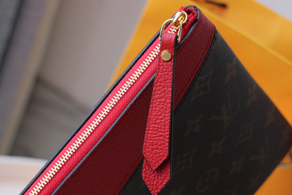 LV M62048 Daily Pouch Brown Red Monogram Canvas & Cowhide