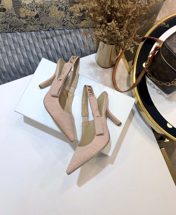 JAdior slingback pumps 95 all rose cannelle embroidered cotton