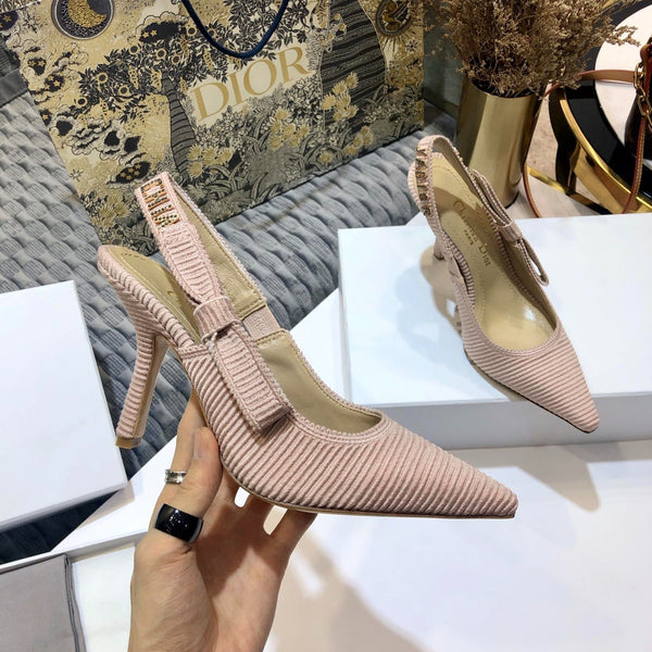 JAdior slingback pumps 95 all rose cannelle embroidered cotton