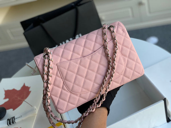 flap bag medium 25 pink caviar shw