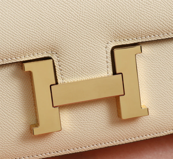 HM CONSTANCE BAGS 22 CREAM EPSOM GOLD HARDWARE