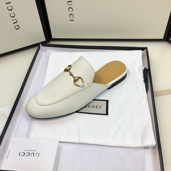 GG SLIPPER PRINCETOWN WHITE CALFSKIN