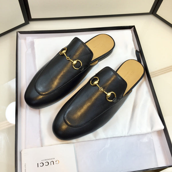 GG SLIPPER PRINCETOWN PELLE DI VITELLO NERA