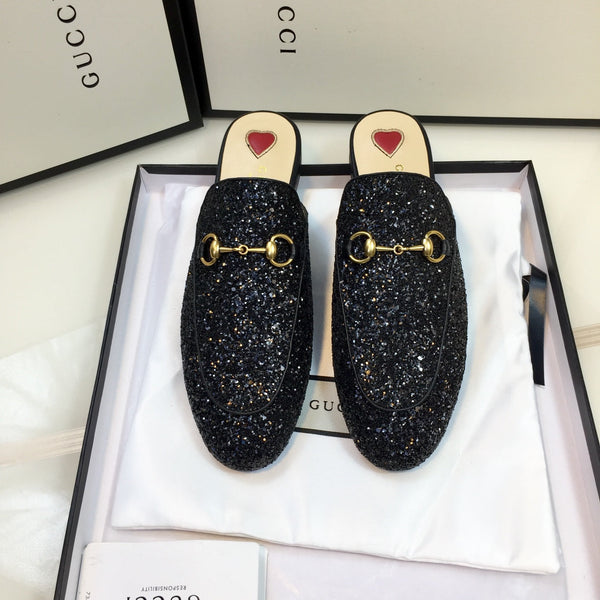 GG PrinceTown Black Glitter Mule