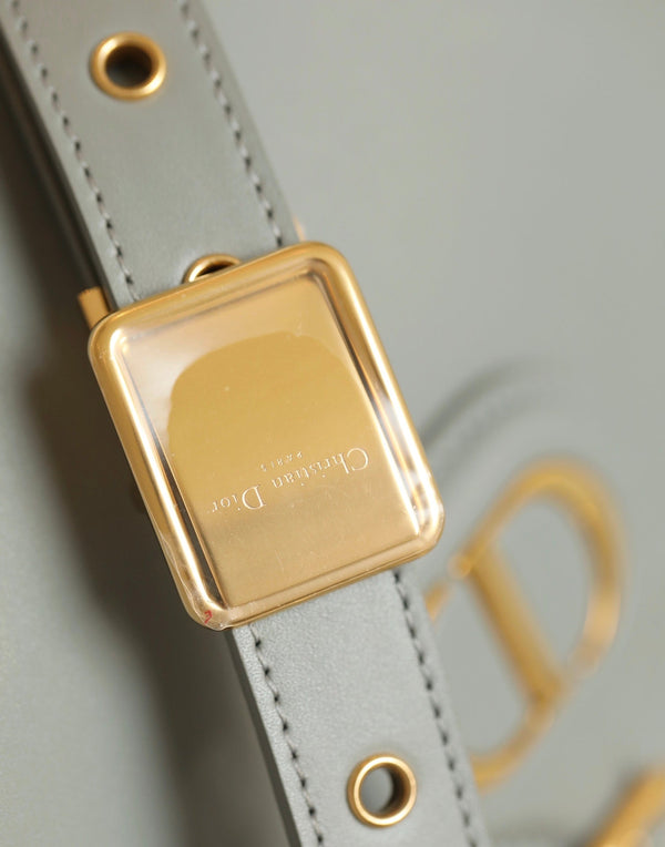 CD BOBBY MEDIO 22CM PELLE DI VITELLO GRIGIO SCURO FERRAMENTA ORO