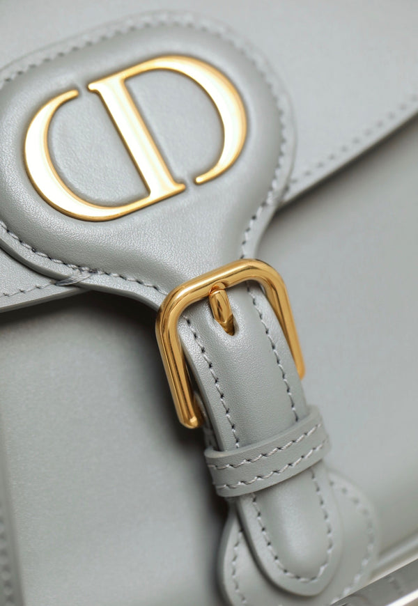 CD BOBBY MEDIO 22CM PELLE DI VITELLO GRIGIO SCURO FERRAMENTA ORO