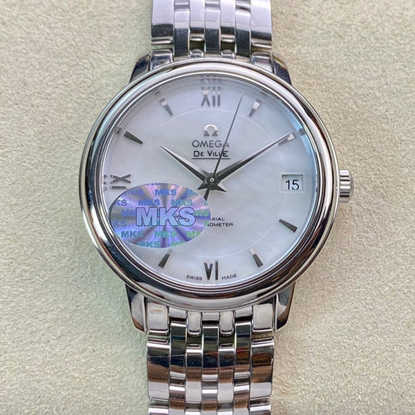 Omega De Ville 32,7 mm quadrante bianco argento