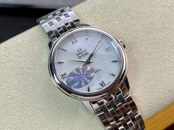 Omega De Ville 32,7 mm quadrante bianco argento