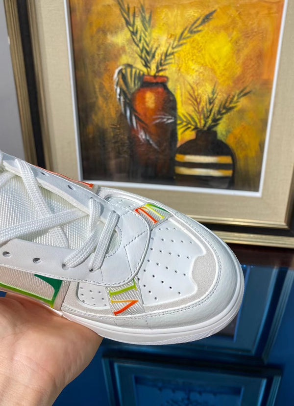 Valenti High Top VL7N White Calfskin Multicolor Canvas 993742