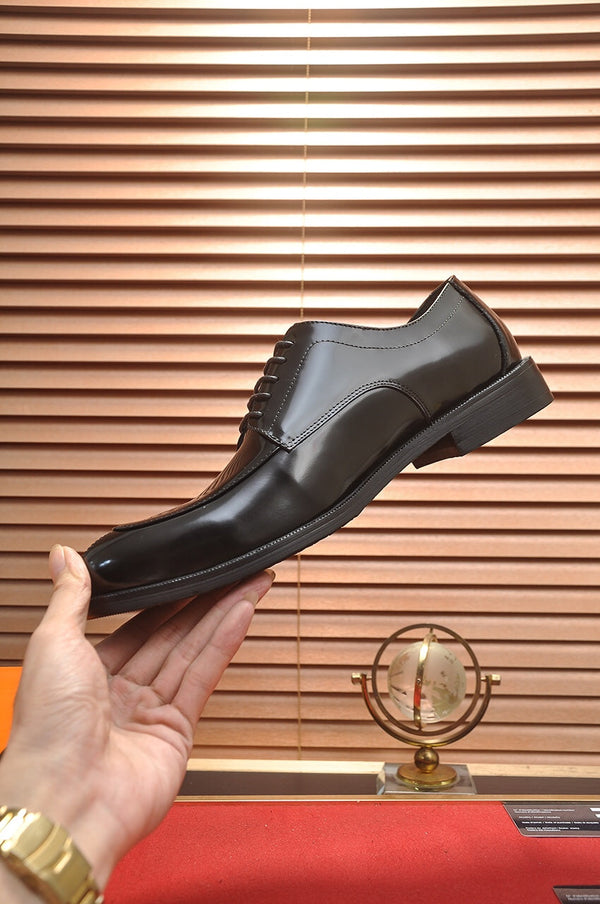 HM BUSINESS LACE UP SHOES GLOSSY BLACK CALFSKIN