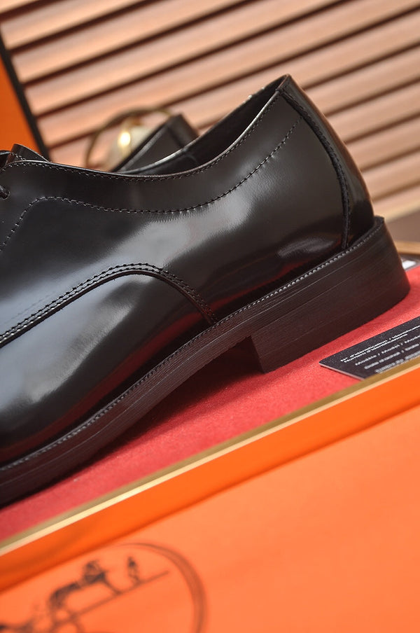 HM BUSINESS LACE UP SHOES GLOSSY BLACK CALFSKIN