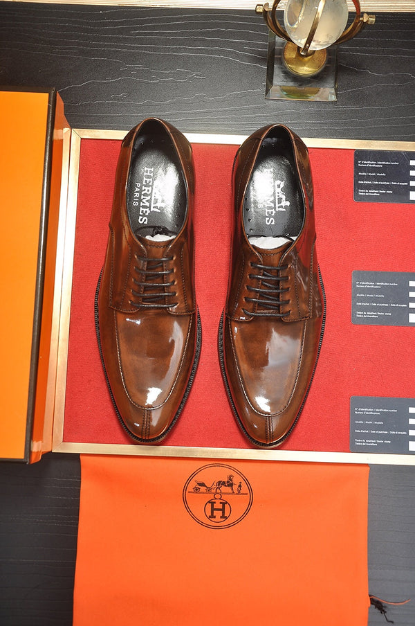 HM BUSINESS LACE UP SHOES CARAMEL CALFSKIN